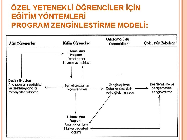 ÖZEL YETENEKLİ ÖĞRENCİLER İÇİN EĞİTİM YÖNTEMLERİ PROGRAM ZENGİNLEŞTİRME MODELİ: 