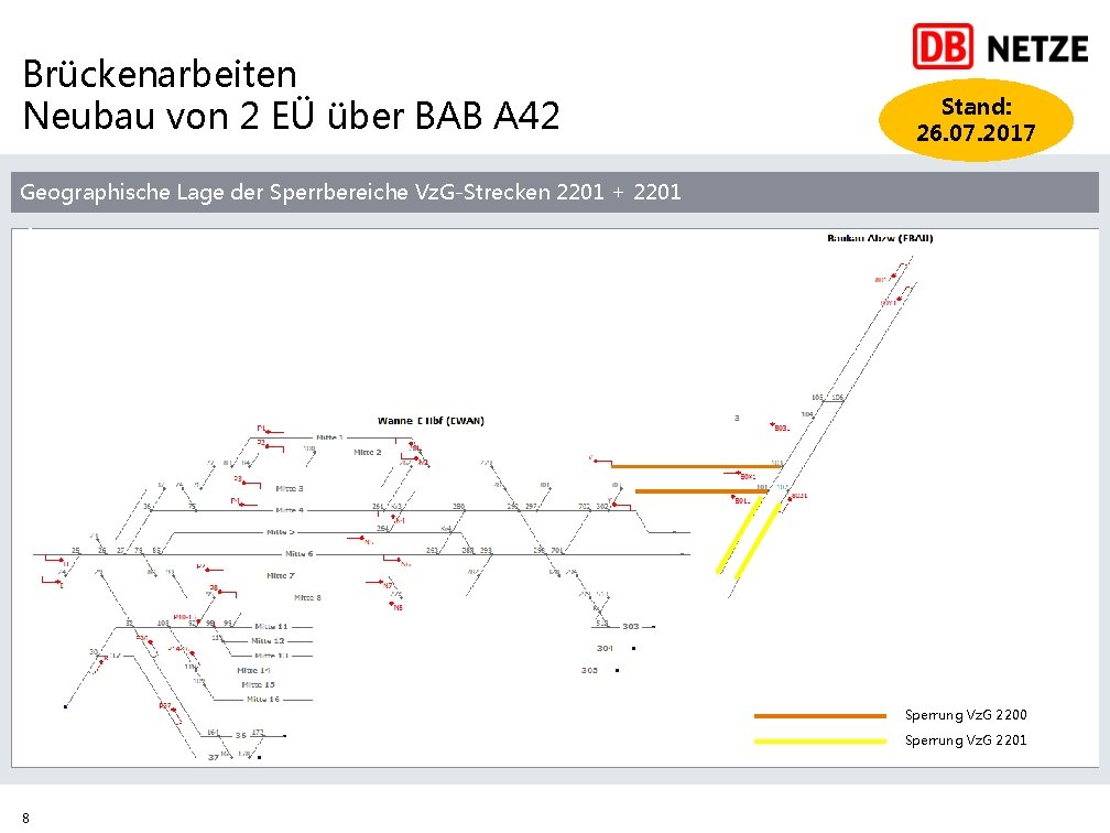 Brückenarbeiten Neubau von 2 EÜ über BAB A 42 Stand: 26. 07. 2017 Geographische