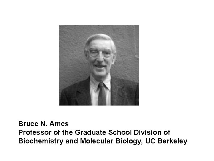 Bruce N. Ames Professor of the Graduate School Division of Biochemistry and Molecular Biology,