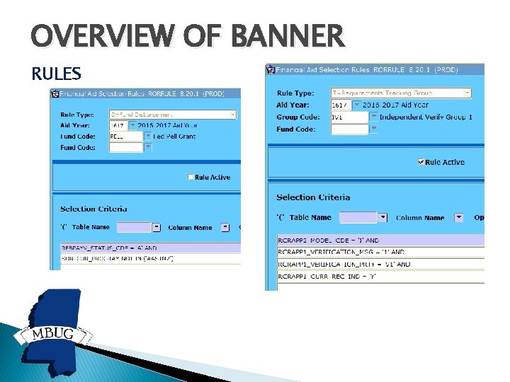 OVERVIEW OF BANNER RULES 