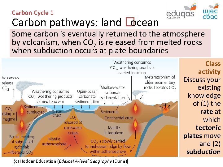 Carbon Cycle 1 Carbon pathways: land � ocean Some carbon is eventually returned to