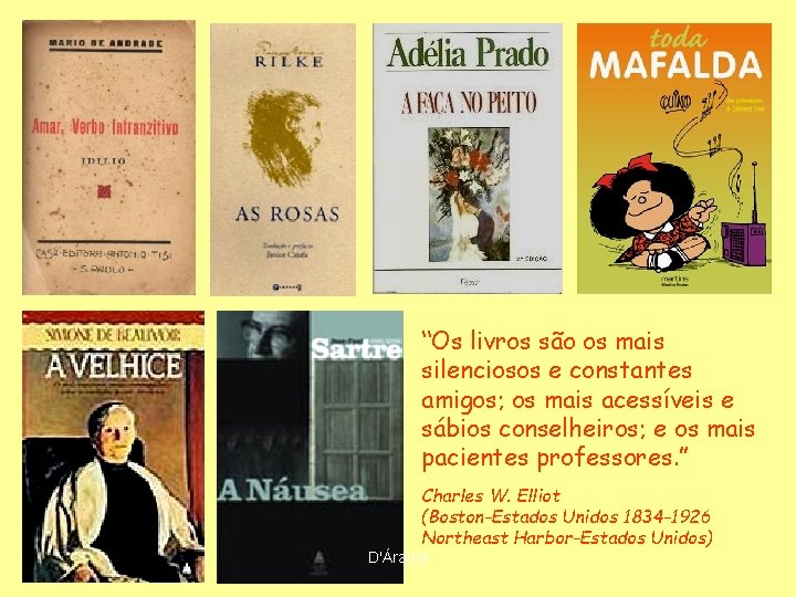 “Os livros são os mais silenciosos e constantes amigos; os mais acessíveis e sábios