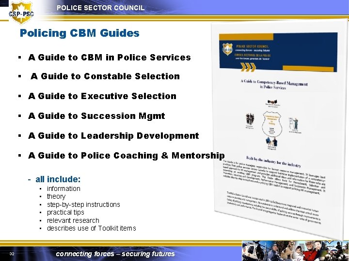 POLICE SECTOR COUNCIL Policing CBM Guides § A Guide to CBM in Police Services