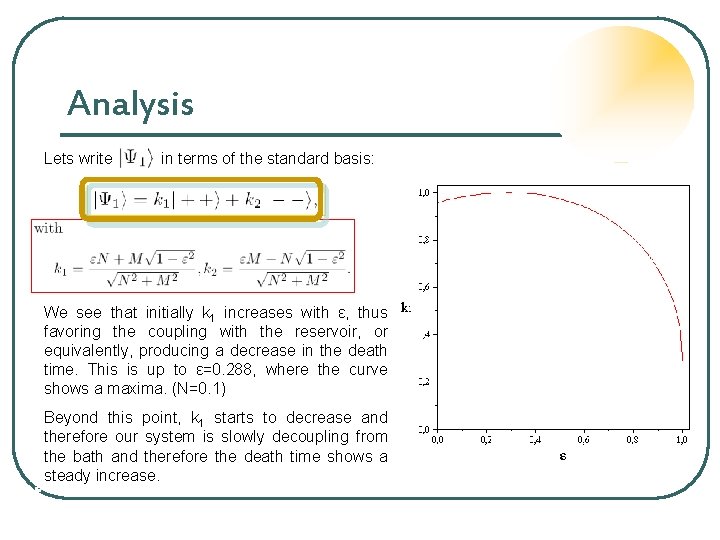 Analysis Lets write in terms of the standard basis: We see that initially k