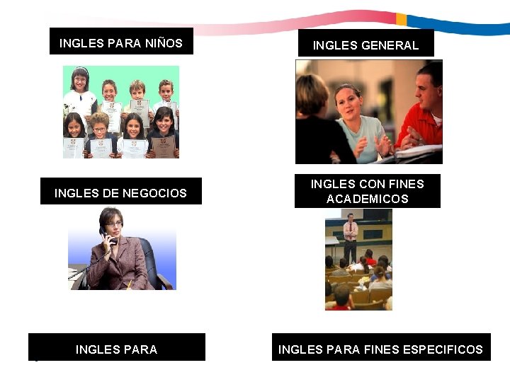 3 INGLES PARA NIÑOS INGLES GENERAL INGLES DE NEGOCIOS INGLES CON FINES ACADEMICOS INGLES