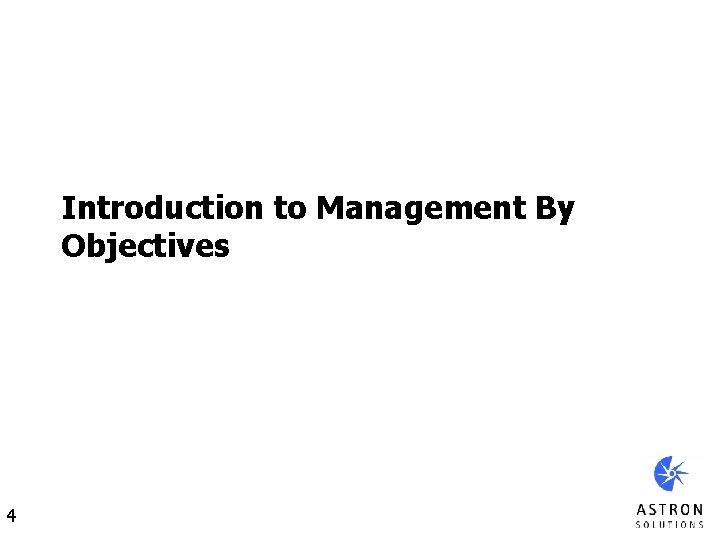 Introduction to Management By Objectives 4 
