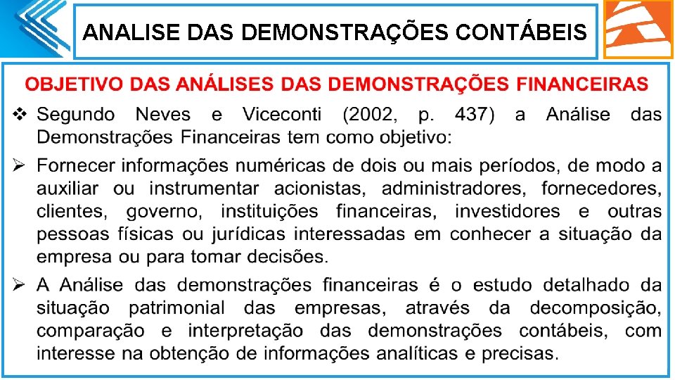 ANALISE DAS DEMONSTRAÇÕES CONTÁBEIS . 