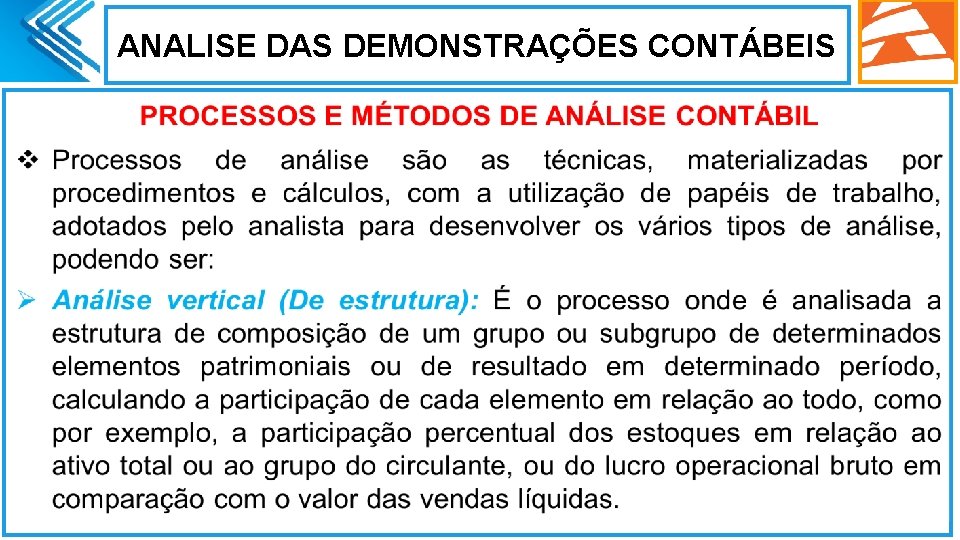 ANALISE DAS DEMONSTRAÇÕES CONTÁBEIS . 