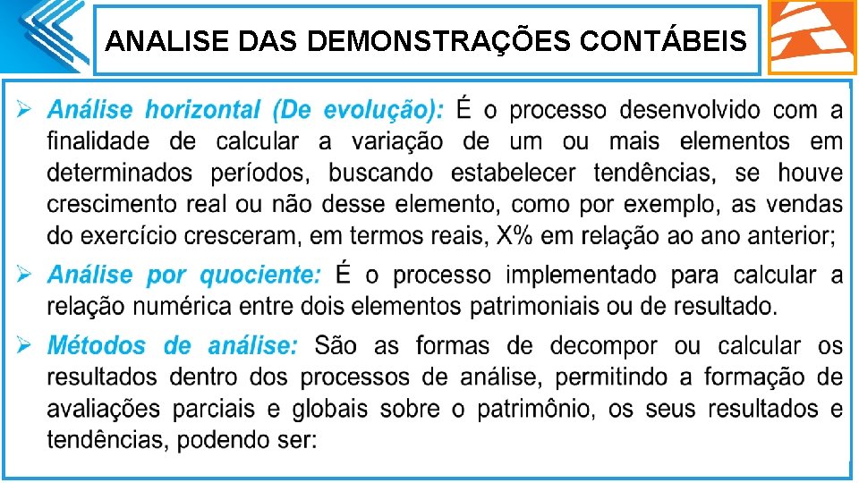 ANALISE DAS DEMONSTRAÇÕES CONTÁBEIS . 