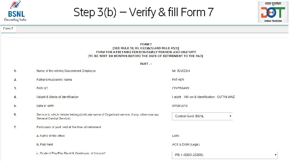 Step 3(b) – Verify & fill Form 7 Page 23 