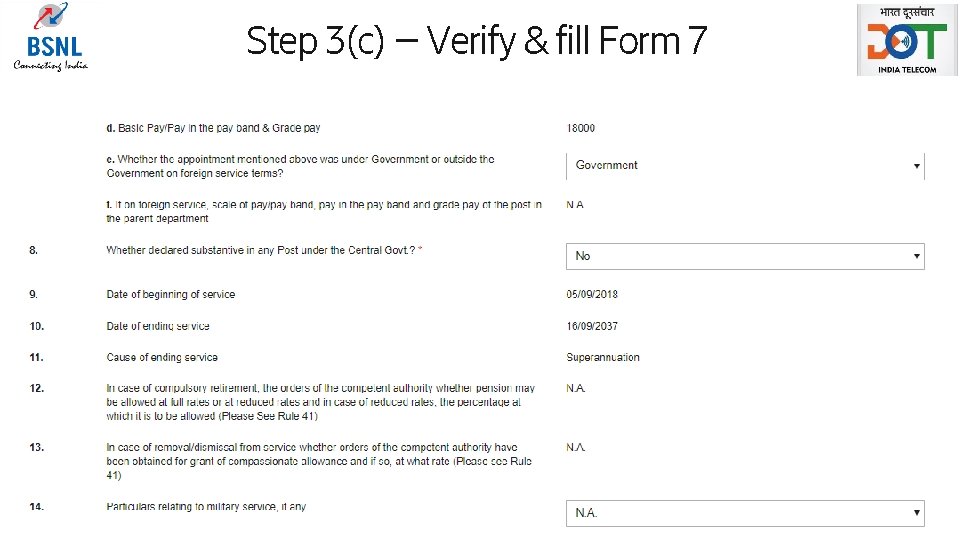 Step 3(c) – Verify & fill Form 7 Page 24 