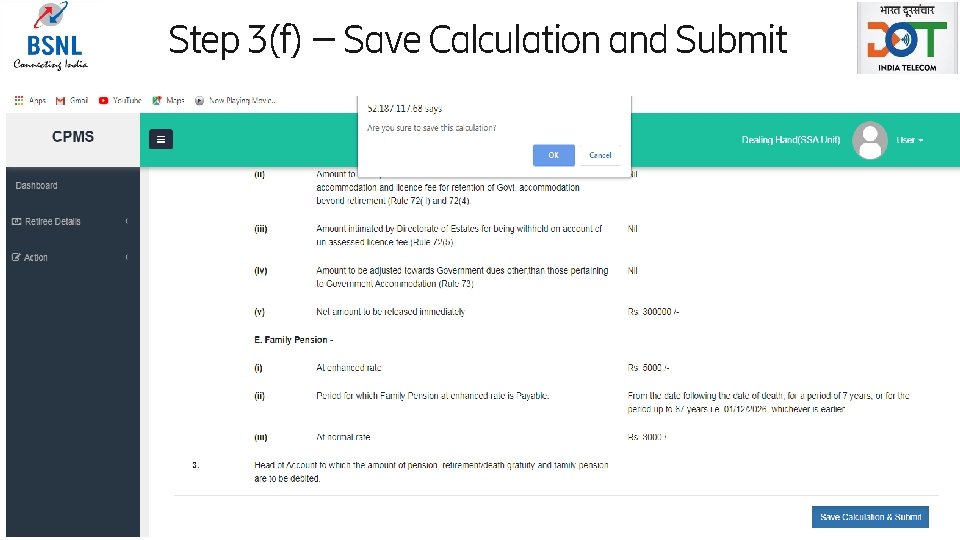 Step 3(f) – Save Calculation and Submit Page 27 