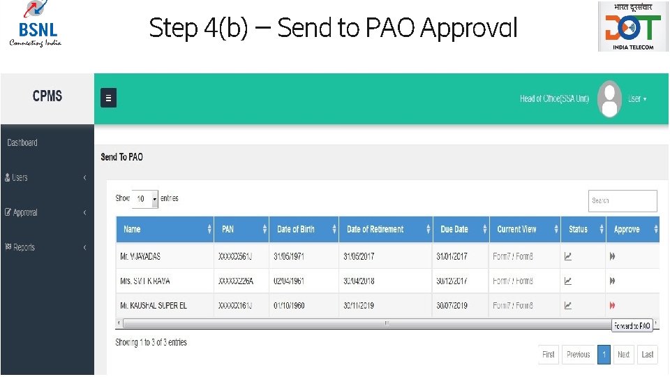 Step 4(b) – Send to PAO Approval Page 32 