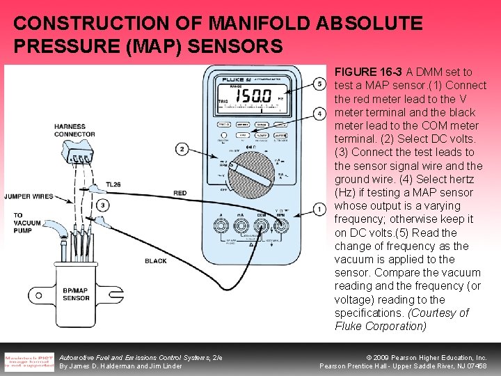 CONSTRUCTION OF MANIFOLD ABSOLUTE PRESSURE (MAP) SENSORS FIGURE 16 -3 A DMM set to CONSTRUCTION OF MANIFOLD ABSOLUTE PRESSURE (MAP) SENSORS FIGURE 16 -3 A DMM set to