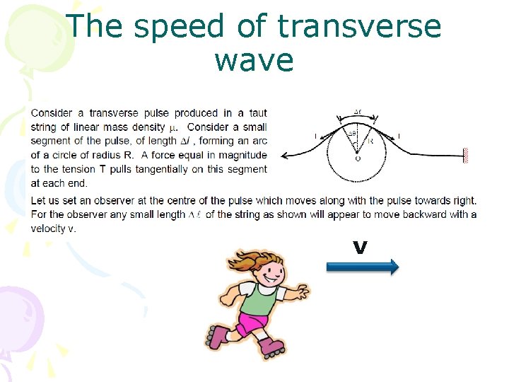 The speed of transverse wave v 