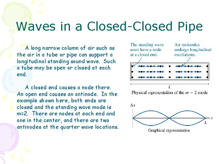 Waves in a Closed-Closed Pipe A long narrow column of air such as the