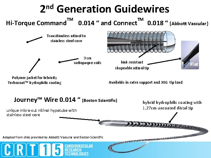 2 nd Generation Guidewires Hi-Torque Command TM 0. 014 “ and Connect TM 0.