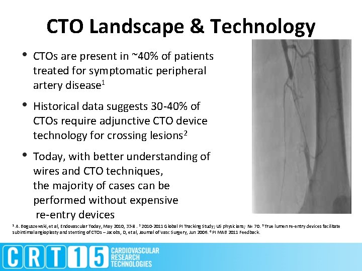 CTO Landscape & Technology • CTOs are present in ~40% of patients treated for