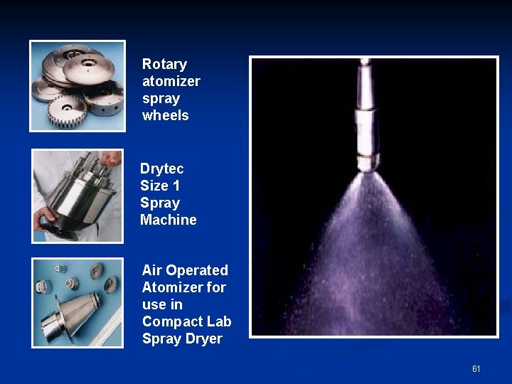 Rotary atomizer spray wheels Drytec Size 1 Spray Machine Air Operated Atomizer for use