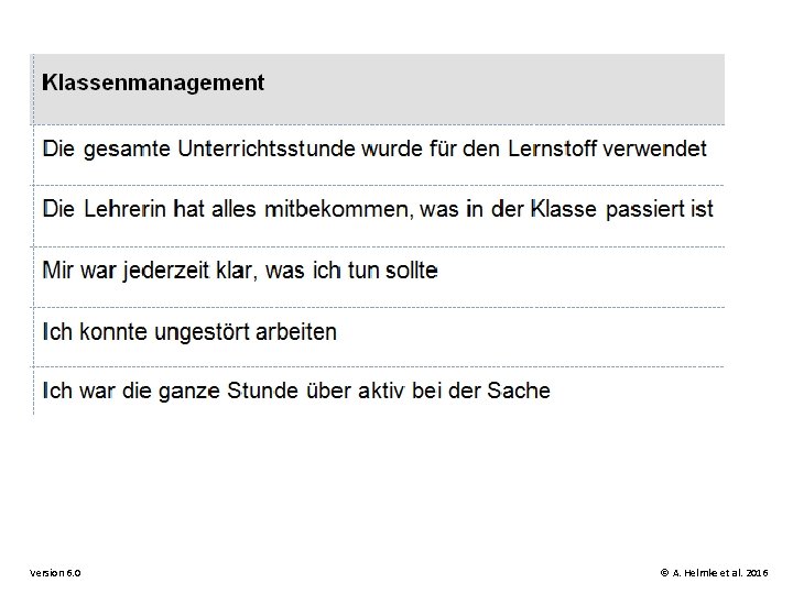 Version 6. 0 © A. Helmke et al. 2016 