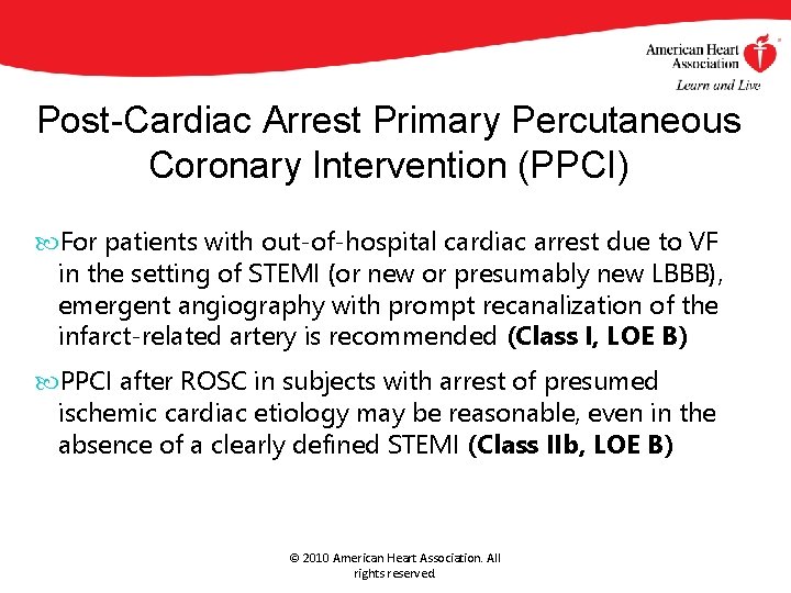 Post-Cardiac Arrest Primary Percutaneous Coronary Intervention (PPCI) For patients with out-of-hospital cardiac arrest due