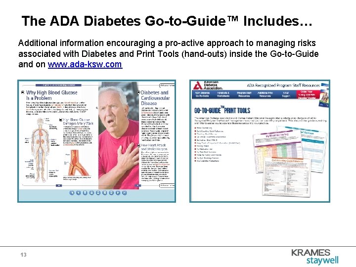 The ADA Diabetes Go-to-Guide™ Includes… Additional information encouraging a pro-active approach to managing risks