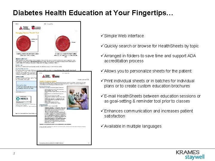 Diabetes Health Education at Your Fingertips… üSimple Web interface üQuickly search or browse for