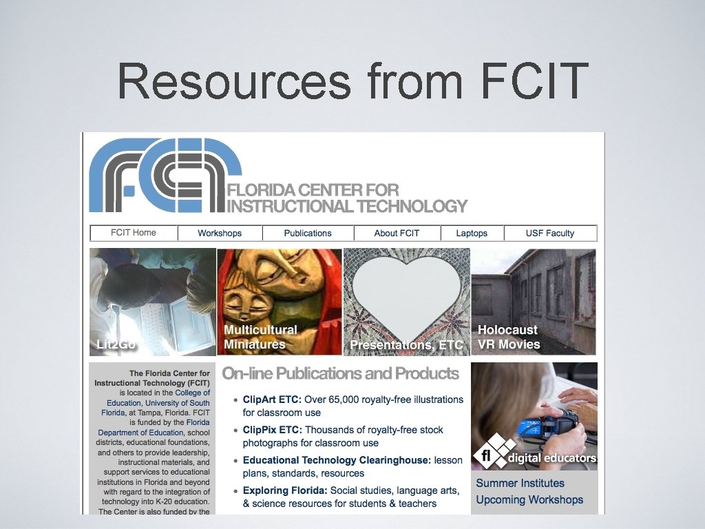 Resources from FCIT 