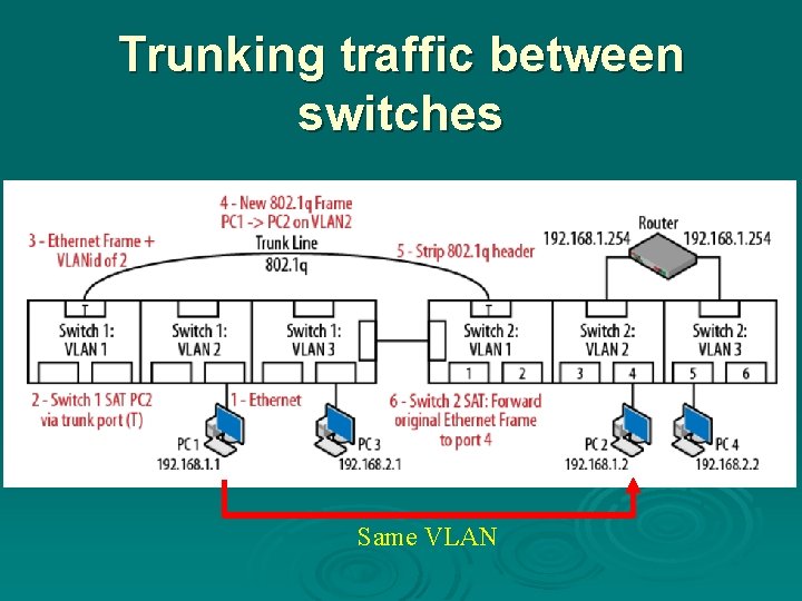 Trunking traffic between switches Same VLAN 