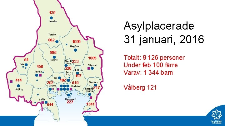 139 Asylplacerade 31 januari, 2016 Likenäs 862 1099 885 64 233 458 220 1085