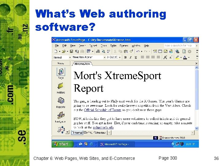 What’s Web authoring software? Chapter 6: Web Pages, Web Sites, and E-Commerce Page 300