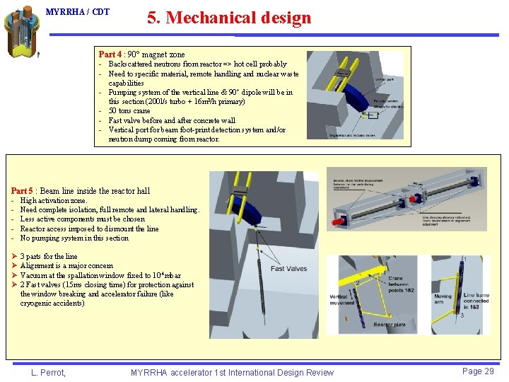 MYRRHA / CDT 5. Mechanical design Part 4 : 90° magnet zone - Backscattered