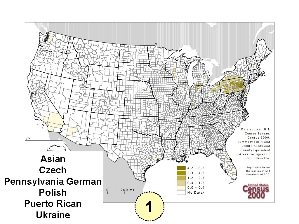 Asian Czech Pennsylvania German Polish Puerto Rican Ukraine 1 