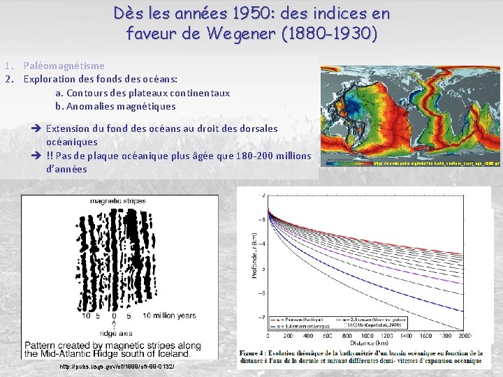 Dès les années 1950: des indices en faveur de Wegener (1880 -1930) 1. Paléomagnétisme