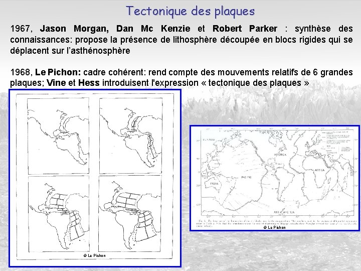 Tectonique des plaques 1967, Jason Morgan, Dan Mc Kenzie et Robert Parker : synthèse
