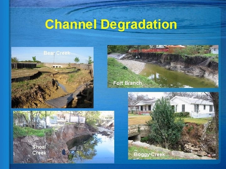 Channel Degradation Bear Creek Fort Branch Shoal Creek Boggy Creek 