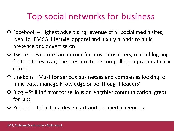 Top social networks for business v Facebook – Highest advertising revenue of all social