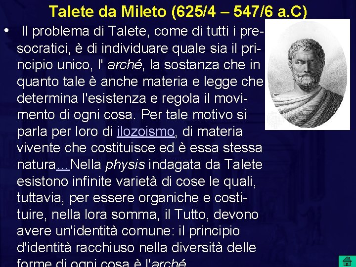 Talete da Mileto (625/4 – 547/6 a. C) • Il problema di Talete, come