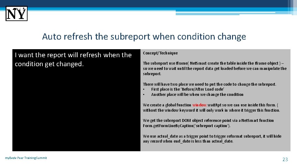 Auto refresh the subreport when condition change I want the report will refresh when