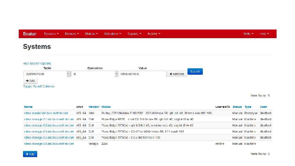 BEAKER WEB INTERFACE – SYSTEM SEARCH 