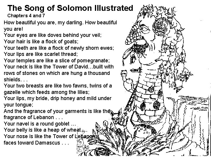 The Song of Solomon Illustrated Chapters 4 and 7 How beautiful you are, my