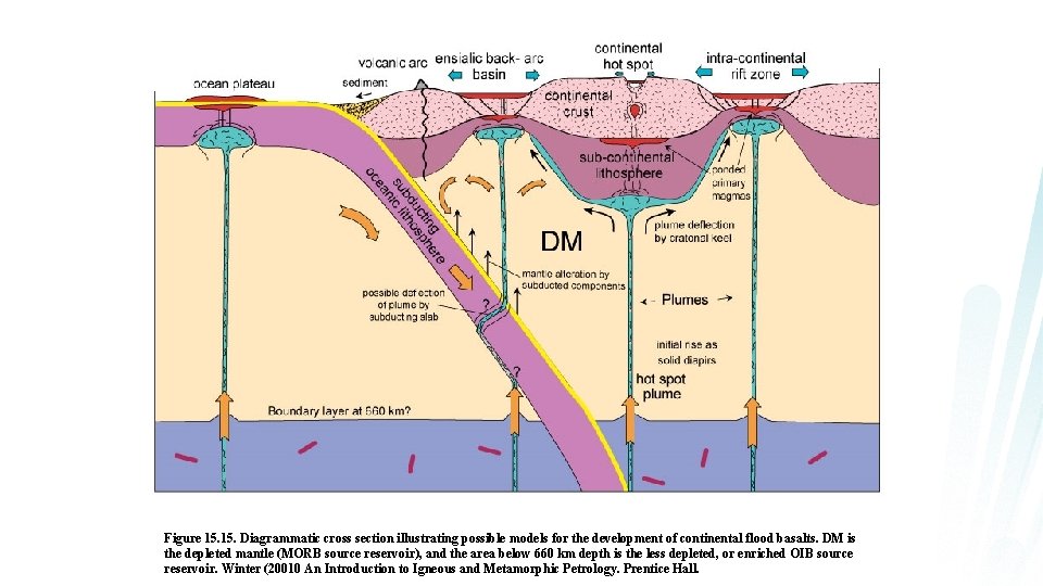 Figure 15. Diagrammatic cross section illustrating possible models for the development of continental flood