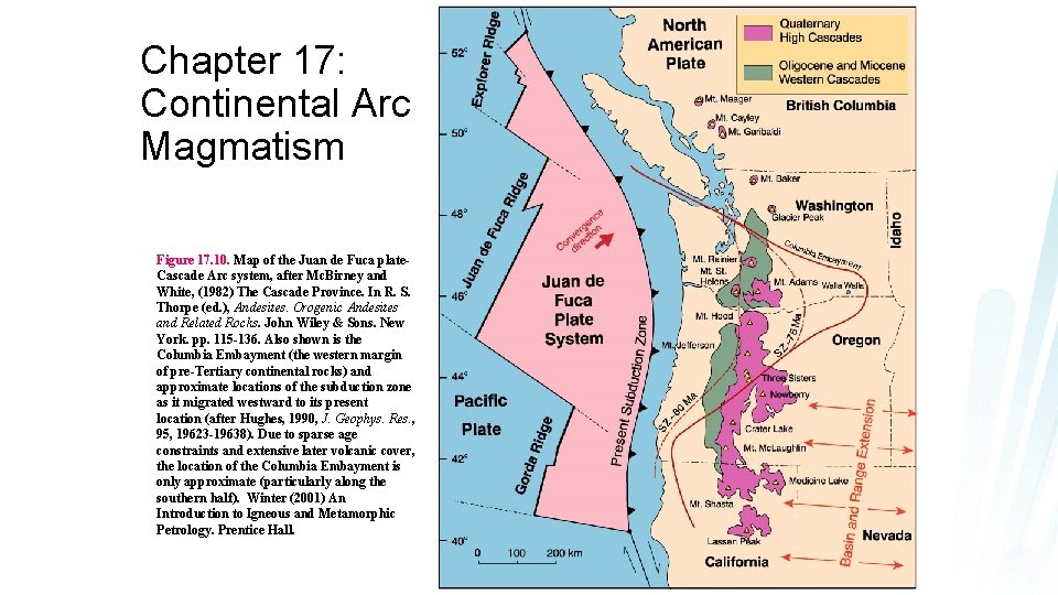 Chapter 17: Continental Arc Magmatism Figure 17. 10. Map of the Juan de Fuca