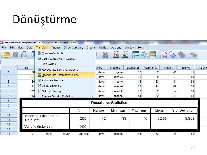Dönüştürme 74 