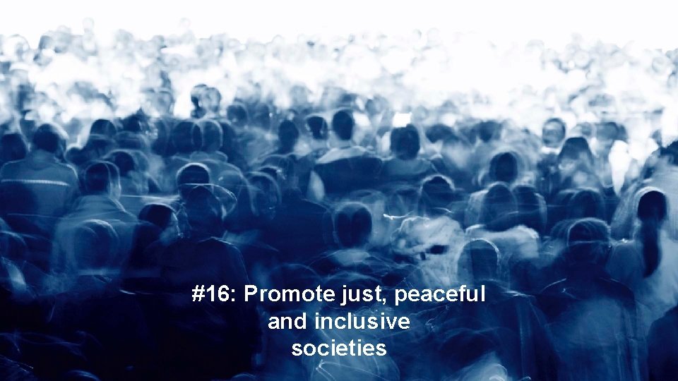 #16: Promote just, peaceful and inclusive societies 