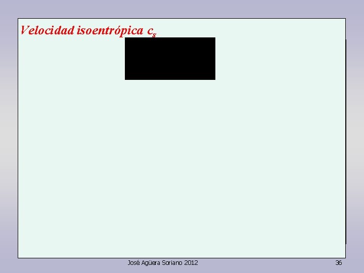 Velocidad isoentrópica cs José Agüera Soriano 2012 36 