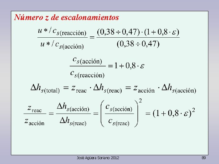 Número z de escalonamientos José Agüera Soriano 2012 89 