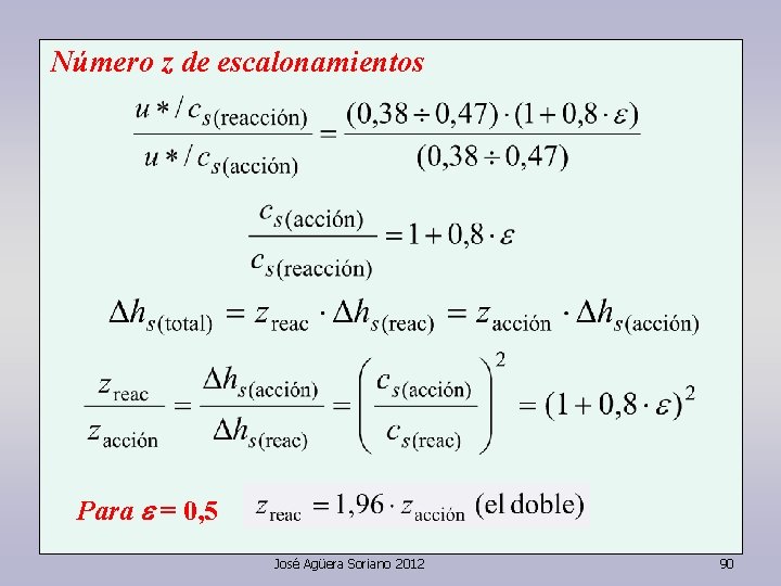 Número z de escalonamientos Para e = 0, 5 José Agüera Soriano 2012 90