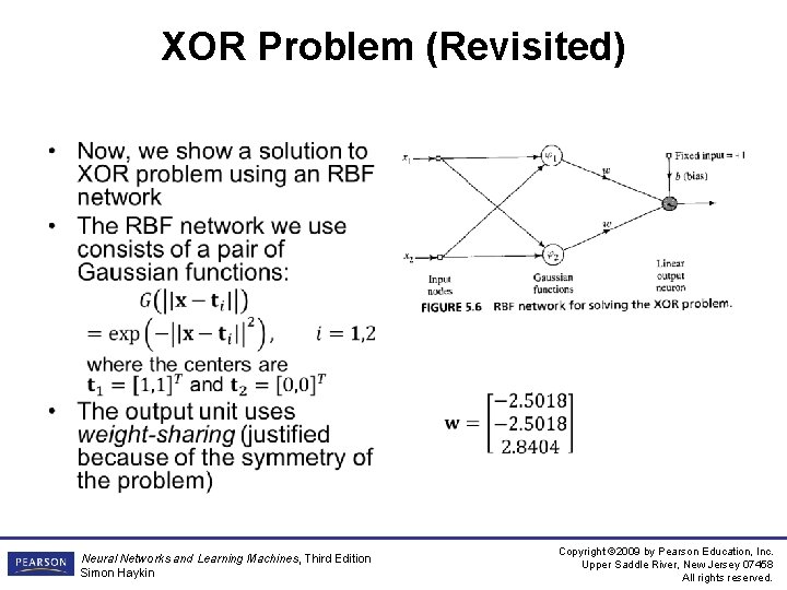 XOR Problem (Revisited) • Neural Networks and Learning Machines, Third Edition Simon Haykin Copyright