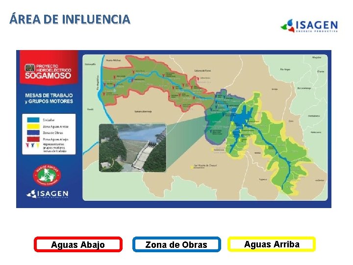 ÁREA DE INFLUENCIA Aguas Abajo Zona de Obras Aguas Arriba ÁREA DE INFLUENCIA Aguas Abajo Zona de Obras Aguas Arriba